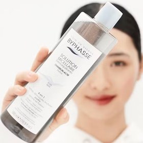 تصویر میسلار واتر 4 کاره بایفاس پوست چرب 500 میل Byphasse Micellar Make up remover Solution Activated Charcoal detox