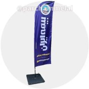 تصویر پرچم ساحلی 3 متری ساتن کره‌ای مدل بادبانی 