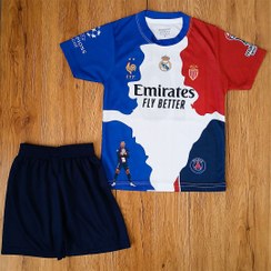 تصویر کیت منتخب امباپه طرح ۲۰۲۶ ست فوتبالی پسرانه و بزرگسال 