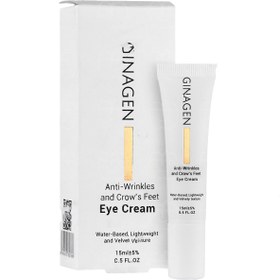 تصویر کرم دور چشم ژیناژن مدل رفع چروک های پنجه کلاغی  15 میل Ginagen Anti Wrinkles And Crow’s Feet Eye Cream