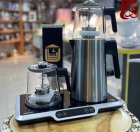 تصویر چای ساز آزور مدل AZ-684TM ظرفیت ۱.۷ لیتر با کتری استیل ضد زنگ 