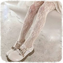 تصویر جورابشلواری توری کرم 