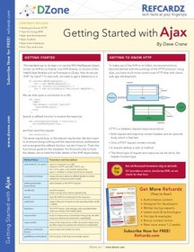 تصویر دانلود کتاب DZone Refcardz Getting Started with Ajax 2008 کتاب انگلیسی DZone Refcardz شروع کار با آژاکس 2008