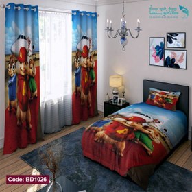 تصویر ست رو تختی تکنفره مدل الوین و سنجاب ها کد BD1026 Servis khab codeBD1026