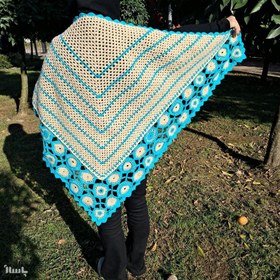 تصویر اشارپ شال سه گوش رو دوشی قلاب بافی - کد 2147460 