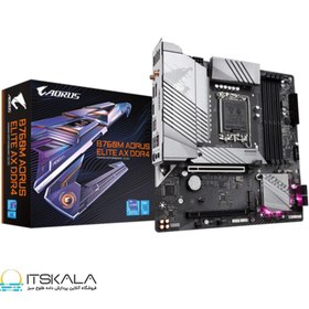تصویر مادربرد گیگابایت B760M AORUS ELITE AX DDR4 GigaByte B760M AORUS ELITE AX DDR4 rev. 1.0 LGA 1700 13th Gen Micro ATX Motherboard