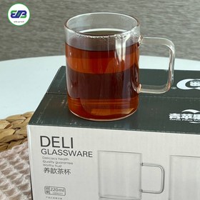 تصویر استکان دسته دار پیرکس شعله مستقیم دلی ظرفیت 220 میل | DELI 220ML 