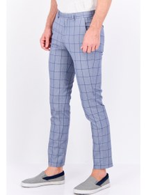 تصویر شلوار کت مردانه با فیت معمولی طرح چهارخانه، ترکیب آبی برند selected homme Men Regular Fit Checkered Suit Pant, Blue Combo