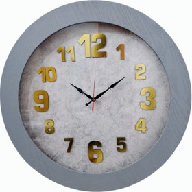 تصویر ساعت دیواری سیکو طوسی چوبی 60 سانتی طرح کاغذ دیواری - لوکس seiko clock