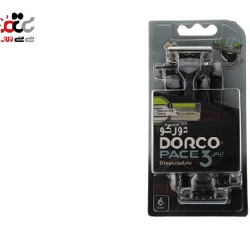 تصویر تیغ اصلاح دورکو اصل 3 لبه مدل PACE 3 بسته 6 عددی DORCO Pace 3 portable