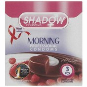 تصویر کاندوم با اسانس شکلات شدو Shadow مدل Morning بسته 3 عددی 