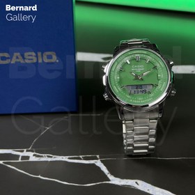 تصویر ساعت مچی اورجینال مردانه کاسیو Casio دو زمانه نقره ای | نقره ای| سبز| کد رفرنس AMW-880D-3AV کد محصول:24990