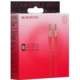 تصویر کابل AUX بروفون مدل BL1 طول 1 متر ا Borofone BL1 Audiolink AUX 1m hempen audio cable 