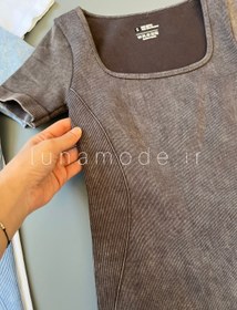 تصویر اورال ورزشی زنانه سنگشور یقه خشتی آستین کوتاه 