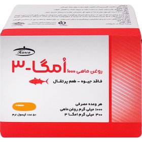 تصویر روغن ماهی 1000 میلی گرم امگا3 بلیستر کارن Fish Oil 1000mg Omega-3 Karen