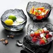 تصویر کاسه دفرمه لب طلایی glassware رنگ دودی 