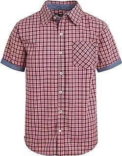 خرید و قیمت ben sherman Boys Shirt - Casual Short Sleeve Button Down  Collared Shirt (Size: 8-18), Size 10-12, Red White Navy Plaid