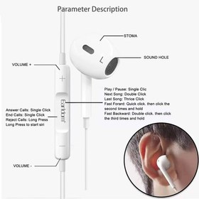 تصویر هندزفری ارلدام مدل ET-E61 ERALDOM handsfree model ET-E61