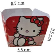 تصویر کپسول کاپ کیک چهارگوش مقوایی طرح کیتی 