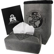 تصویر سطل زباله خودرو مدل Earth با جای دستمال کاغذی و دفترچه سرویس 