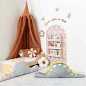 تصویر بامپر تخت نوزاد دایناسوری رنگ طوسی روشن 