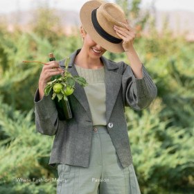 تصویر کت لینن مدل رامونا 