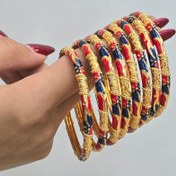 تصویر النگو هندی مینا کاری رنگ قرمز کدAL1002 