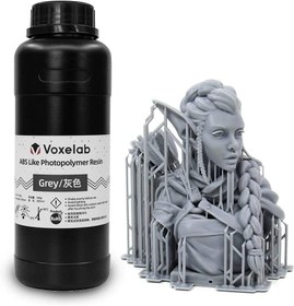 تصویر رزین رنگ خاکستری 500 گرمی VOXELAB 3D Printer Resin - ارسال 20 روز کاری 