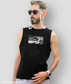 تصویر تاپ مردانه و زنانه تایپوگرافی طرح دنیا همه هیچ و اهل دنیا همه هیچ 