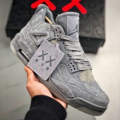 تصویر نایک ایر جردن ۴ کواز خاکستری جیر Nike jordan 4 xx suede leather gray 