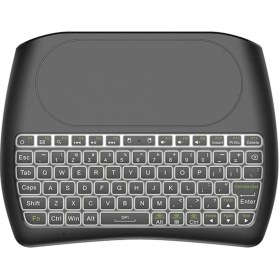 تصویر مینی کیبورد بی‌ سیم با تاچ‌ پد مدل D8 D8 Mini Wireless Keyboard with Touchpad and Colorful Backlit