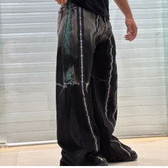 تصویر شلوار بگ مشکی فید زیپ دار 