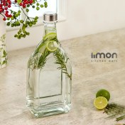 تصویر بطری شیشه ای لیمون مدل 9540 درب استیل 