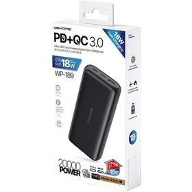 تصویر پاوربانک WEKOME مدل WP-189 با ظرفیت 20000 میلی آمپر ساعت Powerbank Wekome model WP-189 20000mAh