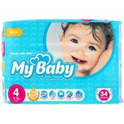 تصویر پوشك كامل كودك بزرگ سایز 4 34 عدد مای بیبی Size 4 Baby Diaper my baby