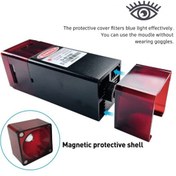 تصویر ماژول لیزر ۱۲ ولت 80 وات 445 نانومتر فوکوس ثابت با خروجی اُپتیکال 10W 80W 12Volt 445nm Laser Module Fixed Focus