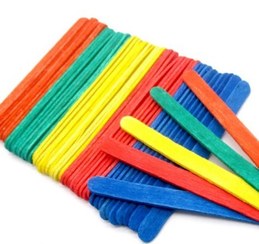 تصویر چوب بستنی چوب بامبو باریک 50 تایی 10سانت رنگی 