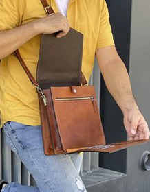 تصویر کیف چرم مردانه امید 