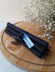 تصویر شمع قلمی موم عسلی ( 10 بسته ی 6 عددی ) - سایز 1* 