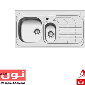 تصویر سینک ظرفشویی یک و نیم لگنه اخوان کد 75 روکار - راست Akhavan Model 75 Type On-Sit Sink