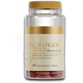 تصویر قرص کلاژن گلد بیوتین و ویتامین سی آدریان 60 عددی COLLAGEN GOLD + BIOTIN & VITC