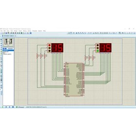 تصویر پروژه طراحی چراغ راهنمایی رانندگی 2 تایی (چراغ ترافیکی) با نرم افزار Codvision و شبیه ساز Proteus 