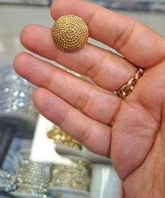 تصویر دکمه فلزی - طلایی / سایز 2 