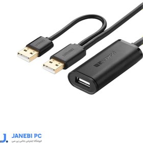 تصویر کابل افزایش طول (اکتیو) USB 2.0 همراه پورت تقویت کننده USB 2.0 یوگرین US137 20214 