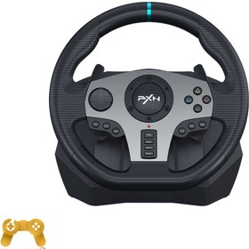 تصویر دسته فرمان بازی پی ایکس ان مدل V9 Game steering wheel PXN model V9