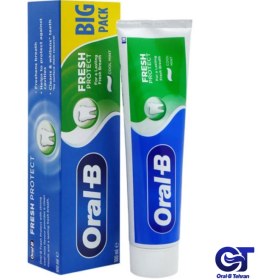 تصویر خمیر دندان اورال بی فرش پروتکت اصل آلمان 100 میل تقویت مینای دندان و ضد پوسیدگی | Oral B Fresh Protect Cool Mint Toothpaste 