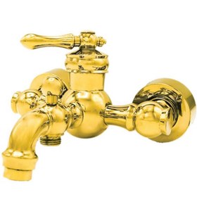 تصویر شیر اهرمی حمام طلایی مدل ماهور mahoor gold bath mixer