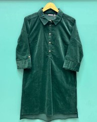 تصویر مانتو مخمل جلو بسته 3ربع وارداتی 