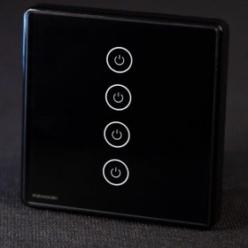 تصویر کلید چهار پل تاچ لمسی روشنایی ایرانی مدل ساده فراهوش، ساخت ایران Farahoush Quad-Pole Simple Touch Switch