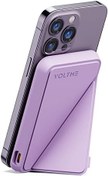 تصویر VOLTME Power Bank, Foldable Magnetic Wireless 5000mAh External Battery PD Quick Charge 7.5W and USB-C Port for iPhone 14/13/12 Series, Purple 
